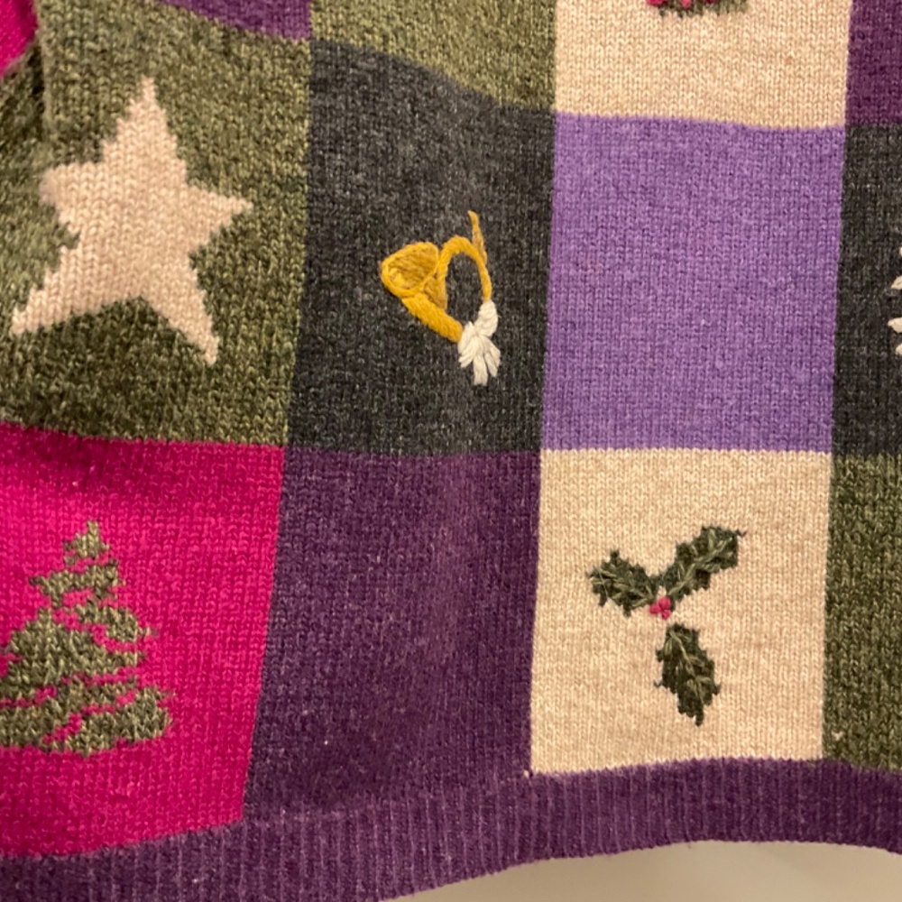 ORVIS Christmas Sweater Vintage 100% Wool Women’s Size Large - Picture 5 of 13